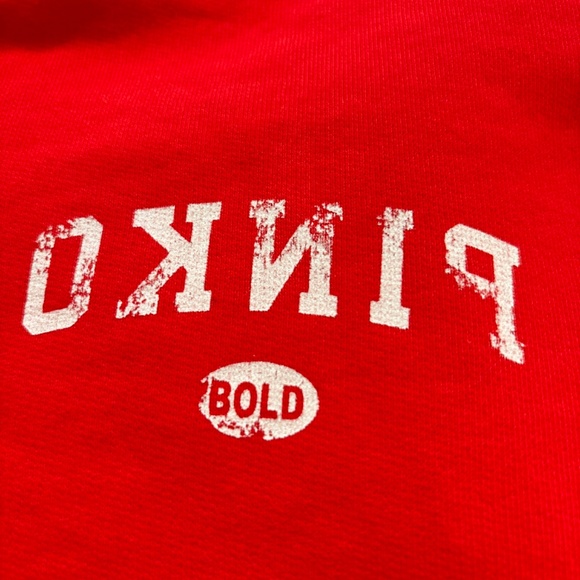 Pinko Oversized Layered Red/Orange Logo Sweatshirt Size M/L. NWOT - Picture 5 of 8